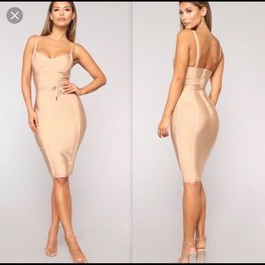 Gold bandage dress